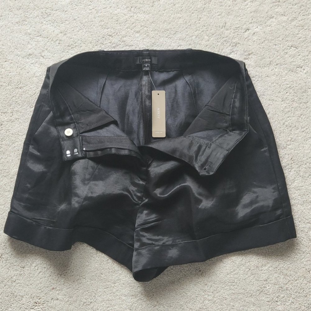 J. Crew Drapey Short in Satin-Faced Linen